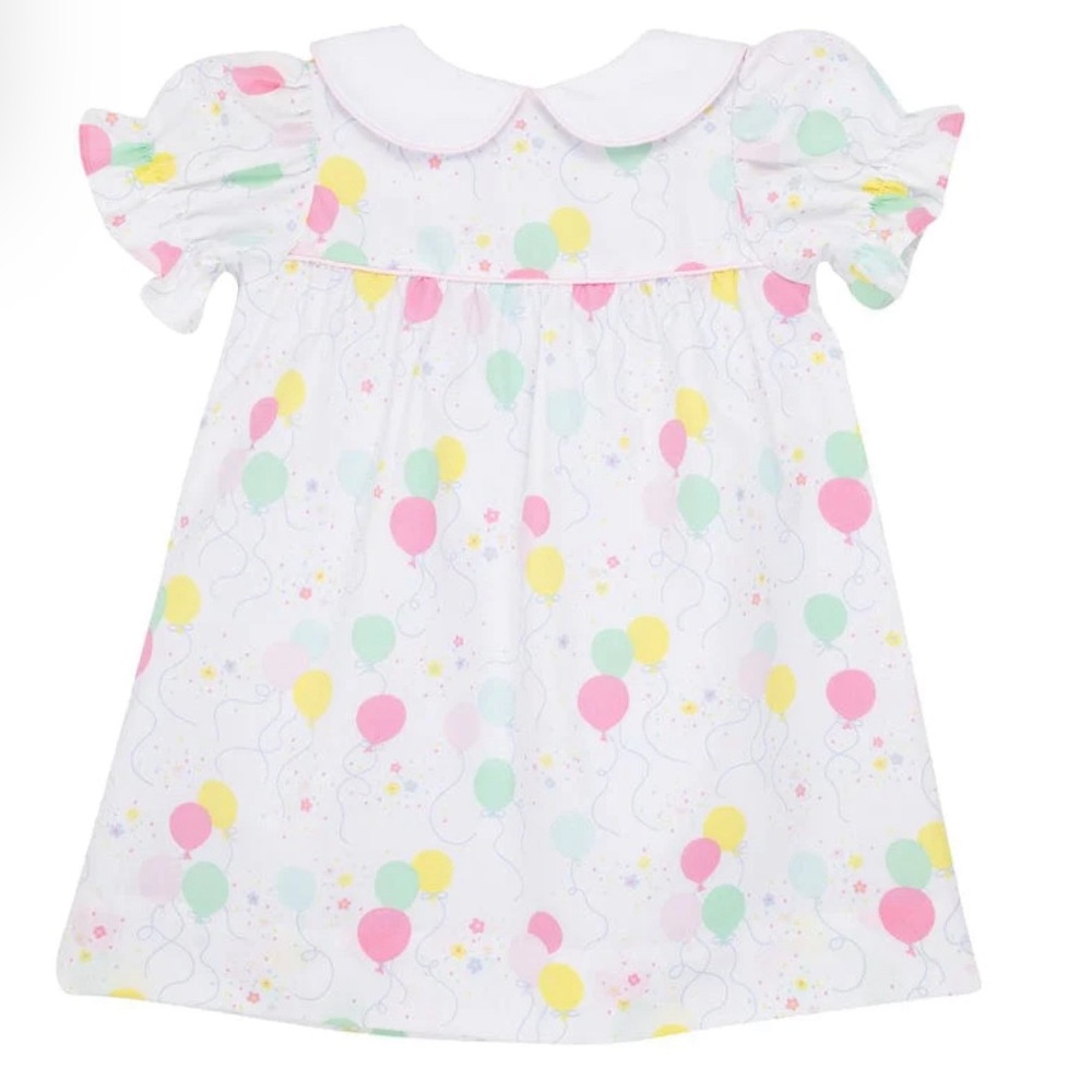 The Beaufort Bonnet Company Holly Day Dress in "And Many More" birthday print